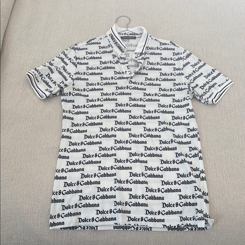Dolce & Gabbana Men's Black and White Polo Shirt